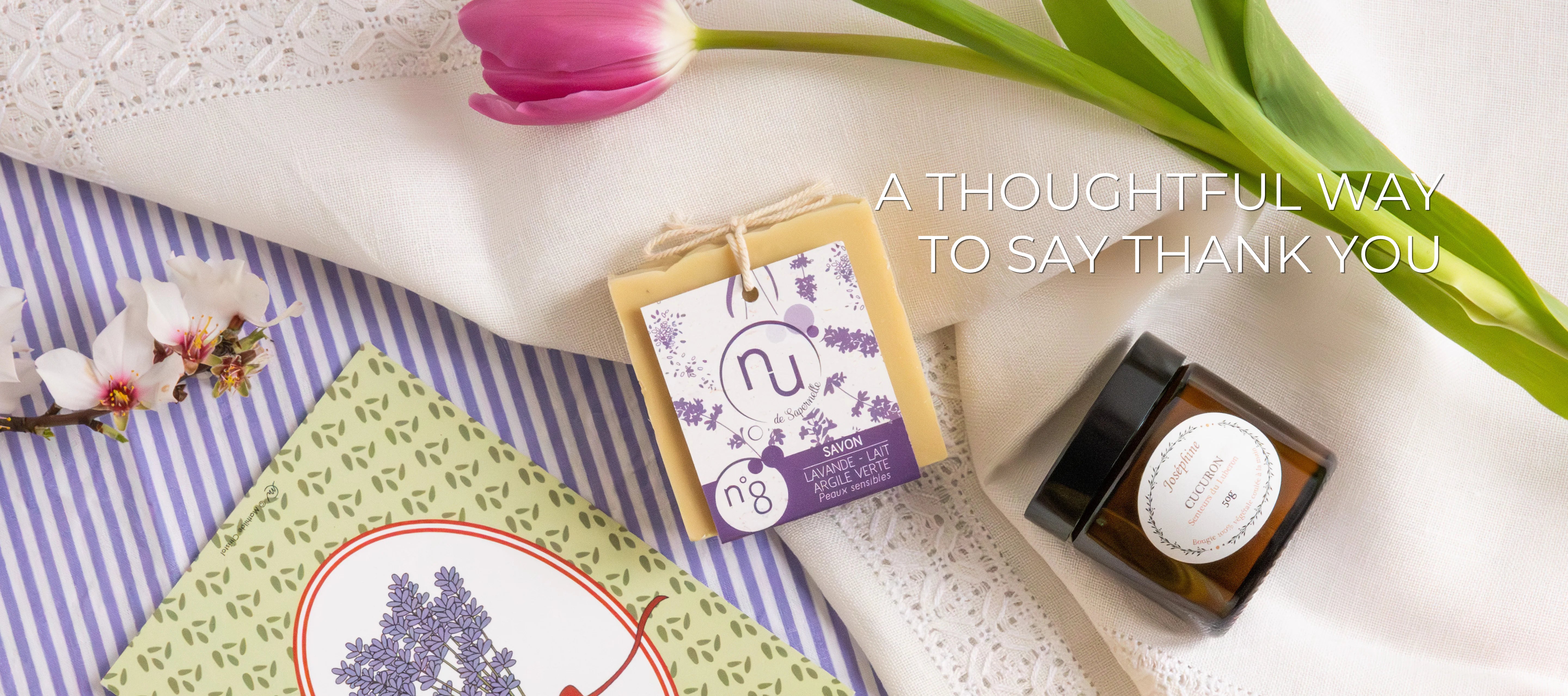 Thank You Teacher gift box hero banner, Provençal end of year gift